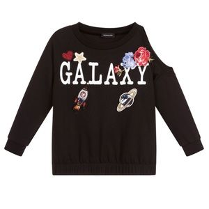 Monnalisa Galaxy beaded sweatshirt